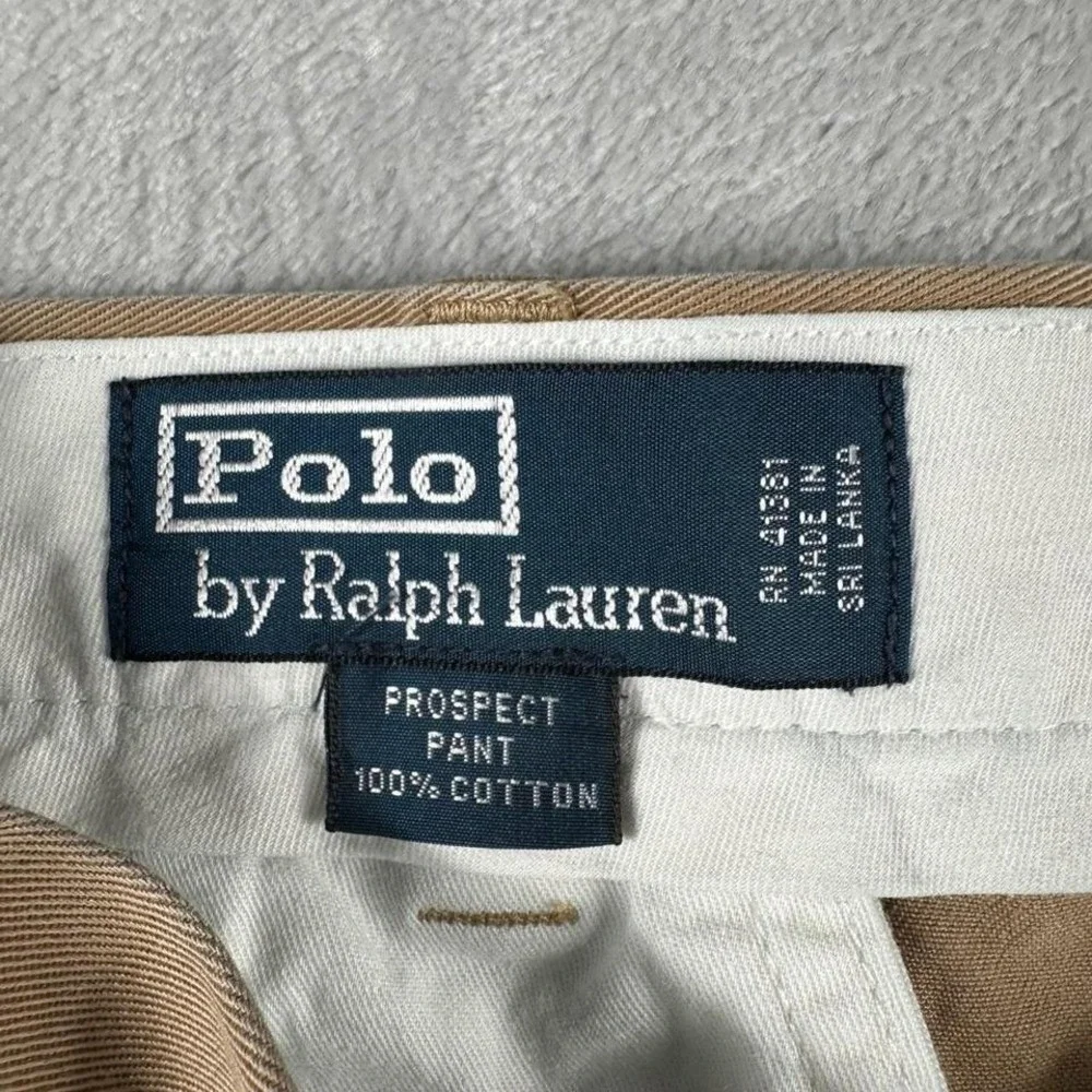 VTG Polo Ralph Lauren Prospect‎ Pant Mens 36x32 Brown Tan Chino Prep Classic